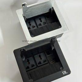 Hộp điện âm bàn 2 Power, 1 LAN, 1 HDMI hợp kim cao cấp DL L0208