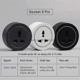 Ổ Cắm 3 Chấu Đa Năng Lắp Thanh Ray Mã R07