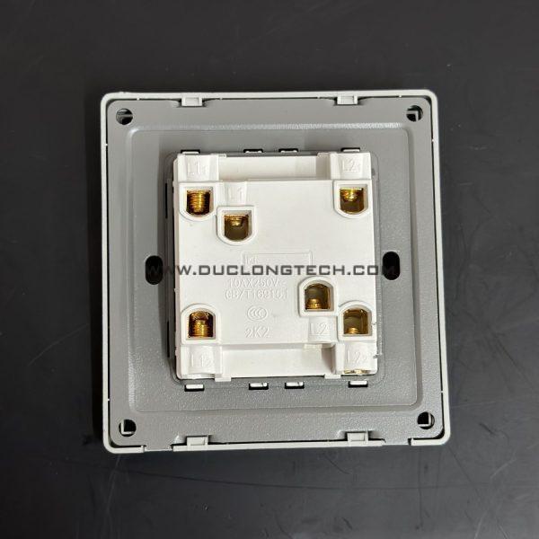 Công Tắc Điện Âm Tường Tràn Viền Màu Xám, Chất Liệu Nhựa 6 G1G02 2