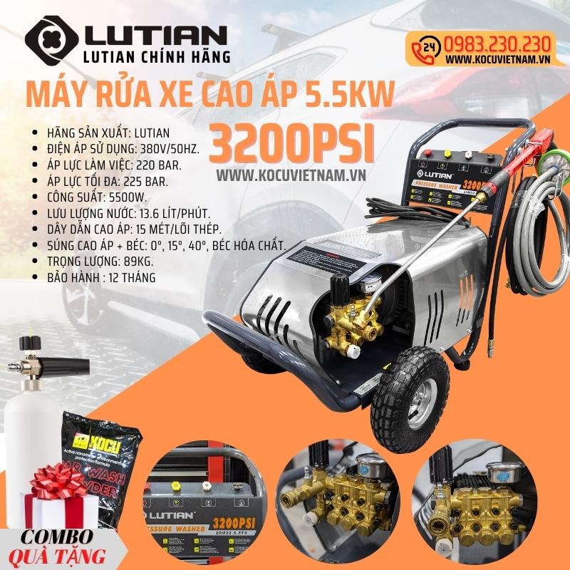 Máy rửa xe cao áp Lutian 5.5KW 3200PSI 20M32-5.5T4 3 3200psi 5.5kw