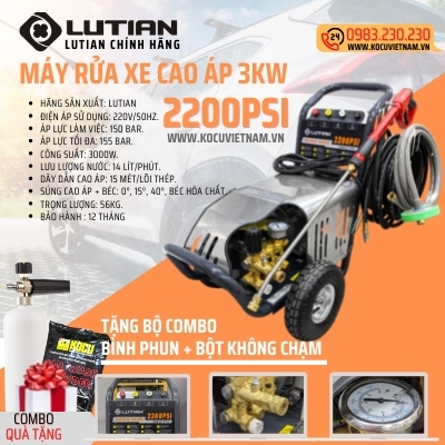 Máy rửa xe cao áp Lutian 3KW 2200PSI LT20M22-3T4 3 May rua xe Lutian 3KW 2200PSI 2