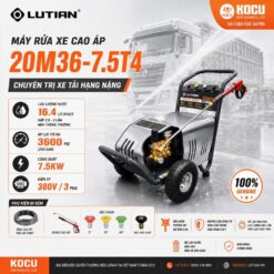 Máy Rửa Xe Cao Áp Lutian Chính Hãng 20M36-7.5T4 7.5KW – "3600PSI" Chuyên Trị Xe Tải