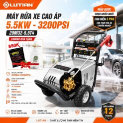 Máy Rửa Xe Cao Áp Lutian Chính Hãng 20M32-5.5T4 5.5KW – "Vua Chịu Tải" Cho Trạm Chuyên Nghiệp