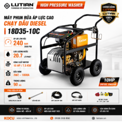 Máy phun rửa áp lực cao chạy dầu diesel Lutian10HP18D35-10C