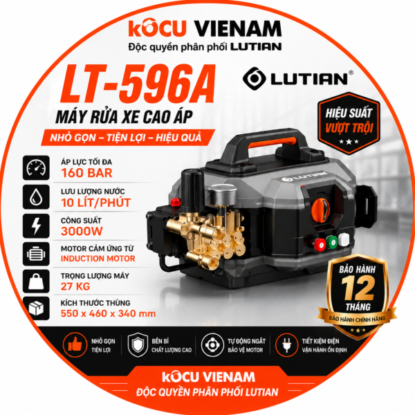 Máy Rửa Xe Cao Áp LUTIAN LT-596A 3000W 160 Bar
