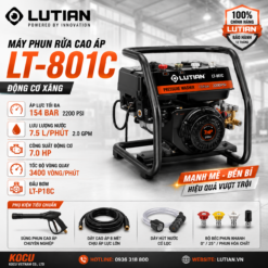 Máy Phun Rửa Cao Áp Chạy Xăng Lutian LT-801C (7.0HP/154Bar) Chính Hãng
