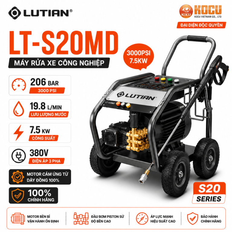 Máy Rửa Xe Cao Áp Lutian LT-S20MD 7.5Kw | Vua Xả Lũ Cho Xe Tải, Công Trường