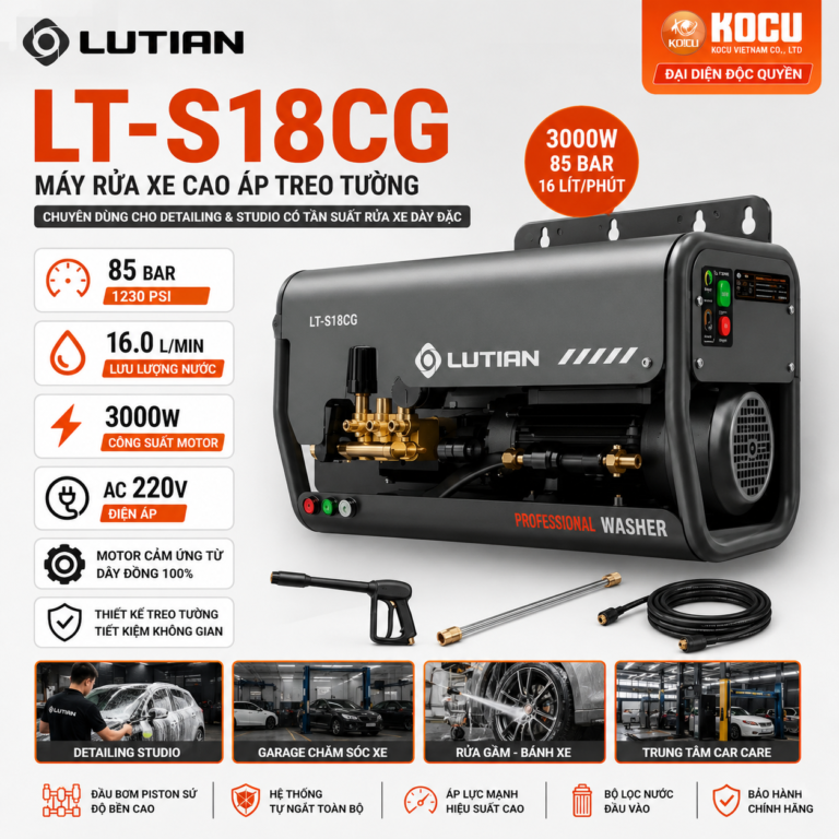 Máy Rửa Xe Cao Áp Treo Tường LUTIAN LT-S18CG 3000W | Cho Detailing