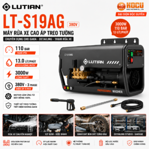 Máy Rửa Xe Cao Áp Treo Tường LUTIAN LT-S19AG 380V – Giải Pháp Điện 3 Pha Siêu Ổn Định Cho Detailing