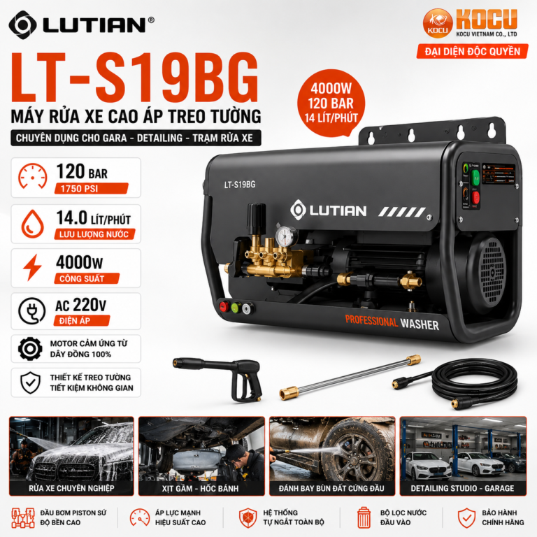 Máy Rửa Xe Cao Áp Treo Tường LUTIAN LT-S19BG 4000W | Cho Detailing