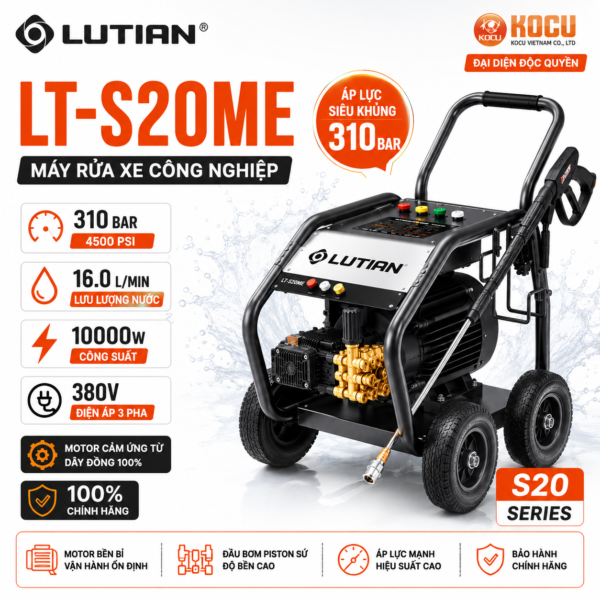 Máy Rửa Xe Siêu Cao Áp Lutian LT-S20ME 10KW | Phun Xịt Rửa Công Nghiệp