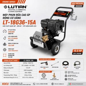 Máy Phun Rửa Cao Áp Chạy Xăng Lutian LT-18G36-15A (15HP / 248Bar) Chính Hãng