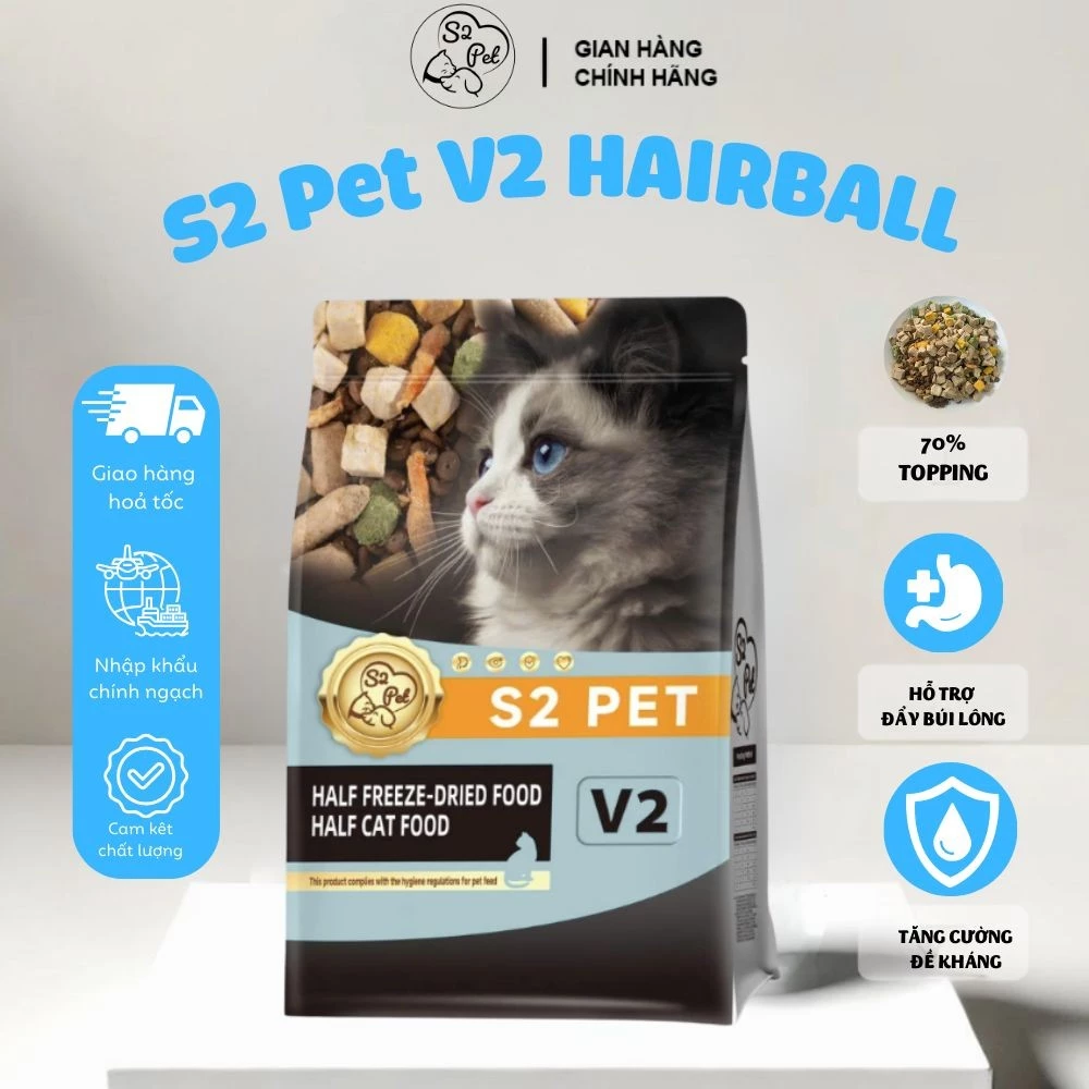 S2 PET V2 1kg Hạt siêu gấp đôi topping, phục hồi toàn diện cho mèo mọi lứa tuổi S2 PET V2 1kg Hạt siêu gấp đôi topping, phục hồi toàn diện cho mèo mọi lứa tuổi