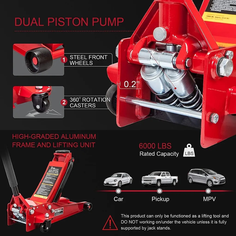 KÍCH CÁ SẤU 2 PISTON 3 TẤN TORIN TZ830026X Yato YT 27960.2 8