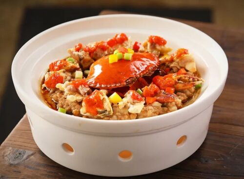 Cua gạch chưng thịt băm
