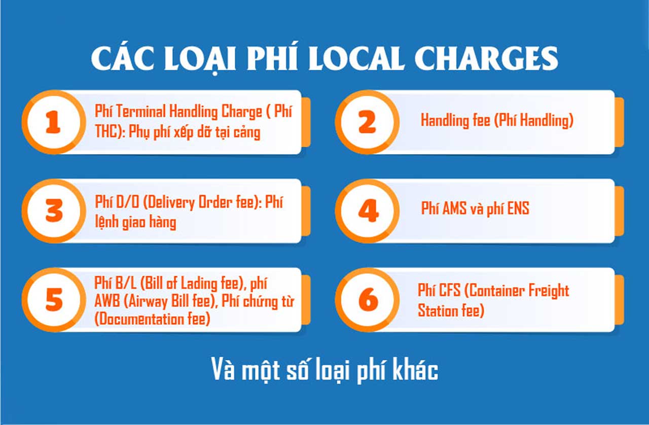 Các loại phí Local Charge hiện nay