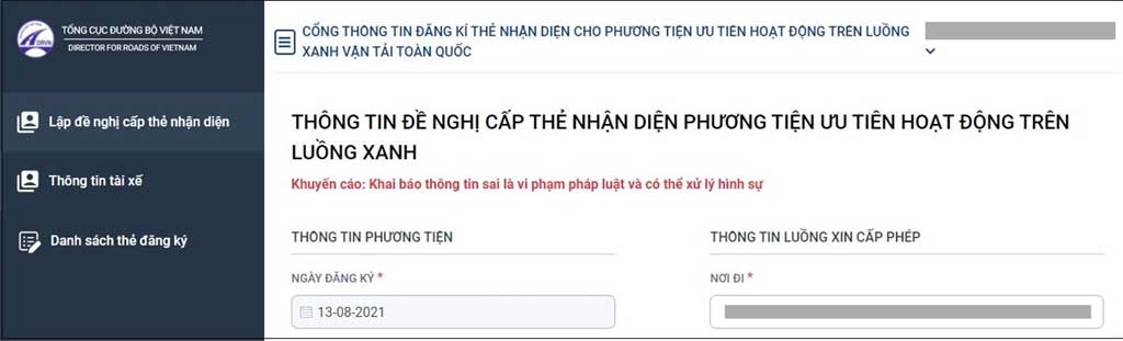 Hướng dẫn đăng ký luồng xanh online cho xe tải từ A – Z 6 Hướng dẫn đăng ký luồng xanh