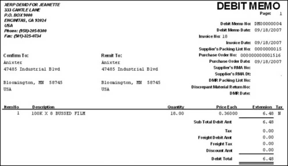 Debit note là gì? Cách sử dụng Debit note trong xuất nhập khẩu 2 Debit memo