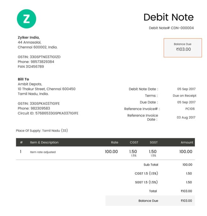 Debit note là gì