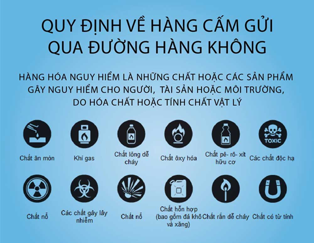 Quy định về hàng cấm gửi bay đường hàng không