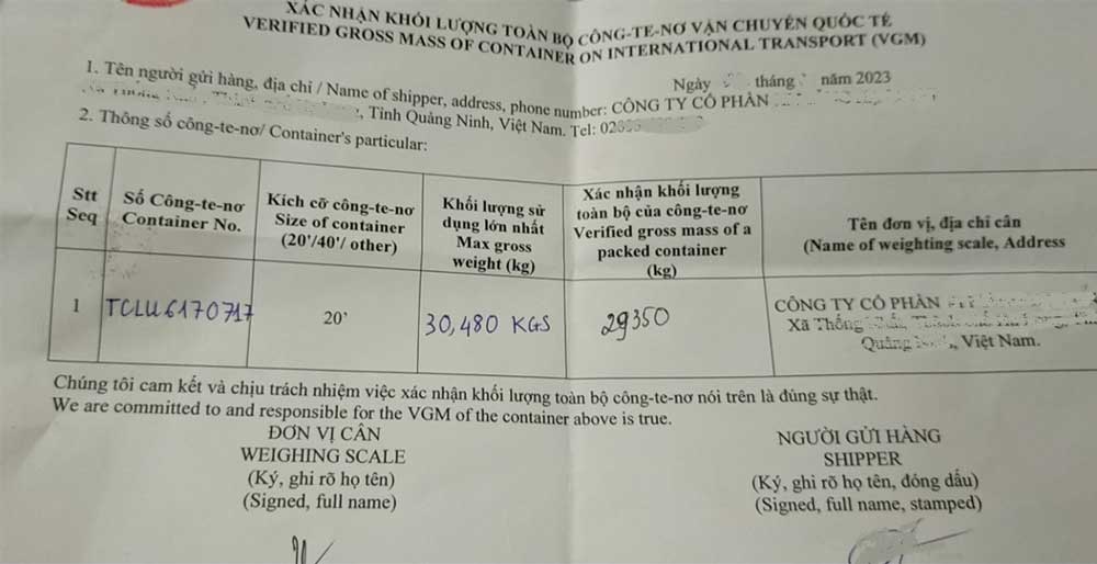 VGM là gì? Khai báo VGM như thế nào? 2 VGM là gì