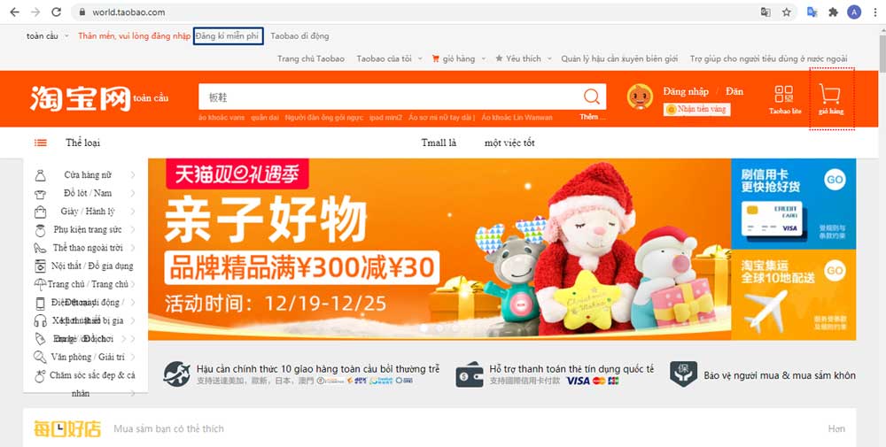 Đăng ký tài khoản taobao
