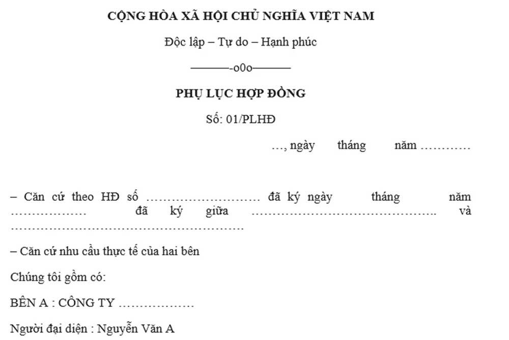 Phụ lục hợp đồng