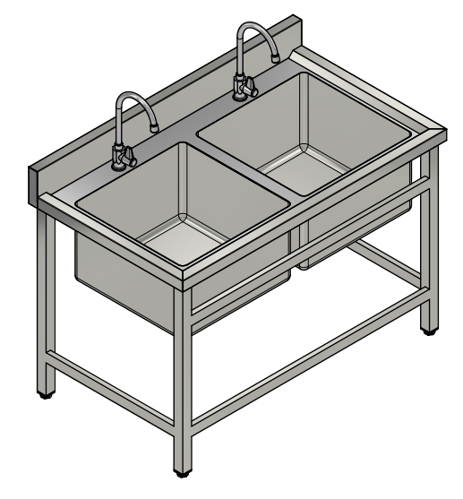 Bồn rửa thực phẩm 2 chậu