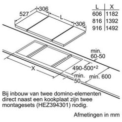 Kích thước bếp nướng domino Bosch PKY475FB1E