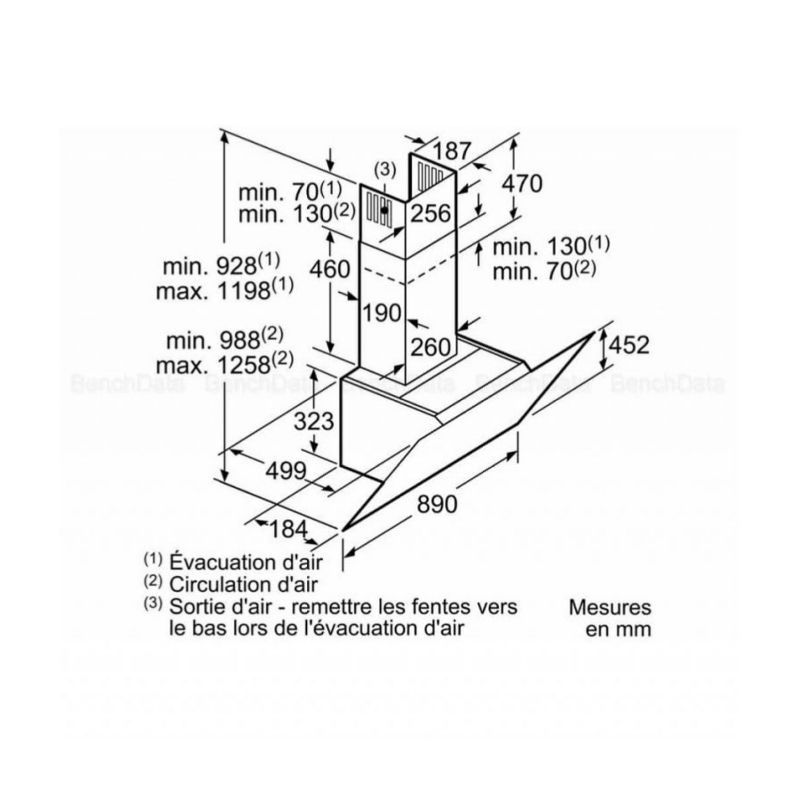 kích thước Máy hút mùi Bosch DWK98JQ60 kích thước Máy hút mùi Bosch DWK98JQ60