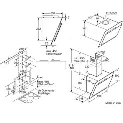 Máy hút mùi Bosch DWK67MH60B 3 Kích thước máy hút mùi Bosch DWK67MH60B