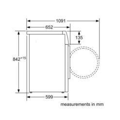 Kích thước máy sấy quần áo Bosch WTW85460BY