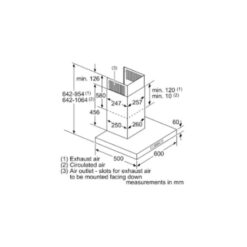 Kích thước của Máy hút mùi Bosch DWB06W651