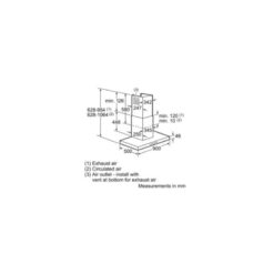 Máy hút mùi Bosch DWB098U50 3 Kích thước của Máy hút mùi Bosch DWB098U50