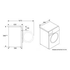 Kích thước máy sấy quần áo Bosch WTC84100GB