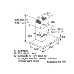 Kích thước Máy hút mùi Bosch DWB77IM50