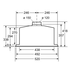 Kích thước máy hút mùi âm tủ Bosch DHL575C Series 6