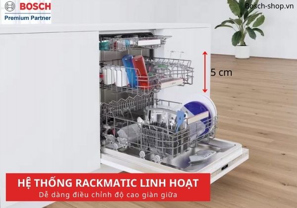 Máy rửa bát Bosch SMS4EVI14E rankmatic điều chỉnh linh hoạt