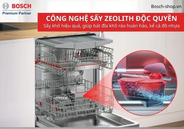 Máy rửa bát Bosch SMV8YCX02E sấy Zeolith