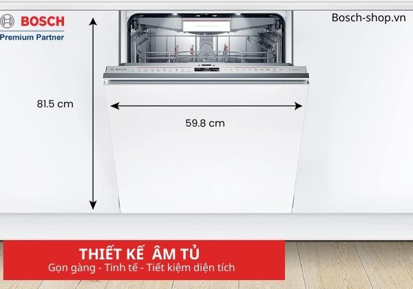 Máy rửa bát Bosch SMV8YCX02E thiết kế âm tủ