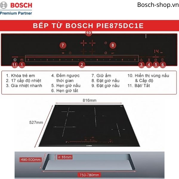 bếp từ Bosch PIE875DC1E