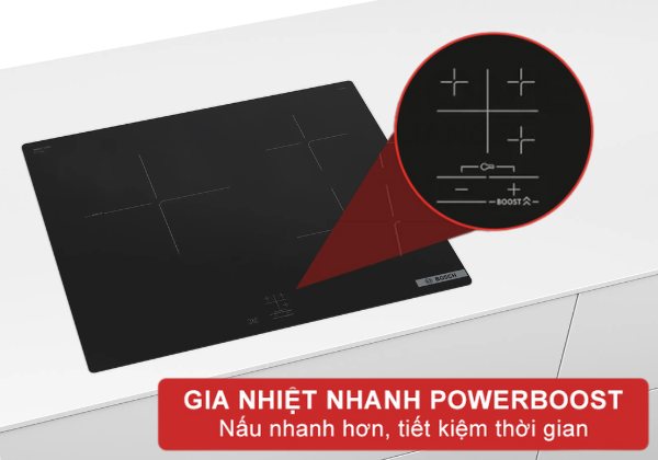 Bếp từ Bosch PUC61KAA5E chế độ Powerboost