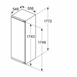 Kích thước của Bosch KIR81ADD0 tủ mát