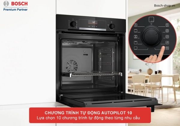Lò nướng Bosch HBG536EB3 10 chương trình nấu tự động AutoPilot 10