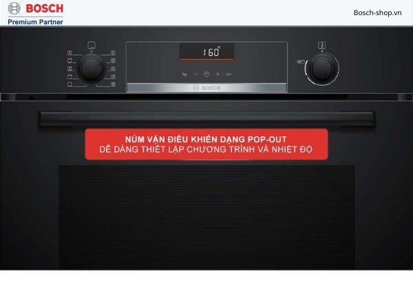 Lò nướng Bosch HBG536EB3 Núm vặn Pop-out gọn gàng