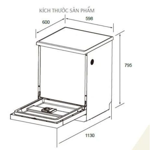 Máy rửa bát Canzy CZ-WSG14PTC Serie 8 3 kich thuoc may rua bat canzy cz wsg14ptc seri 8 1