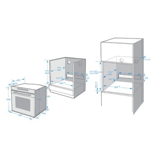 Kích thước lò nướng Eurosun EOV72TFT