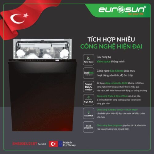 Máy rửa bát Eurosun SMS80EU21BT