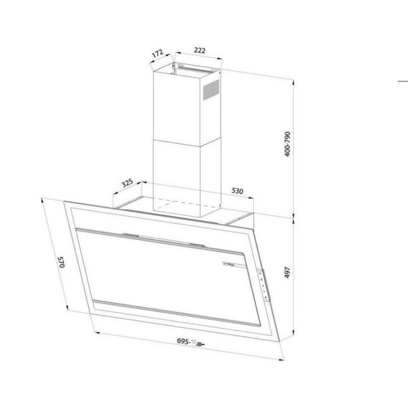 Kích thước máy hút mùi Eurosun EH-90CN78W Kích thước máy hút mùi Eurosun EH-90CN78W
