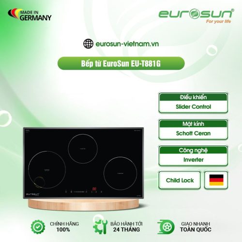 Bếp từ Eurosun 3 vùng nấu EU-T881G lắp âm
